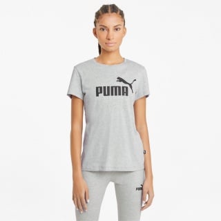 Puma Fitness-Shirt Essentials Logo (100% Baumwolle) hellgrau Damen